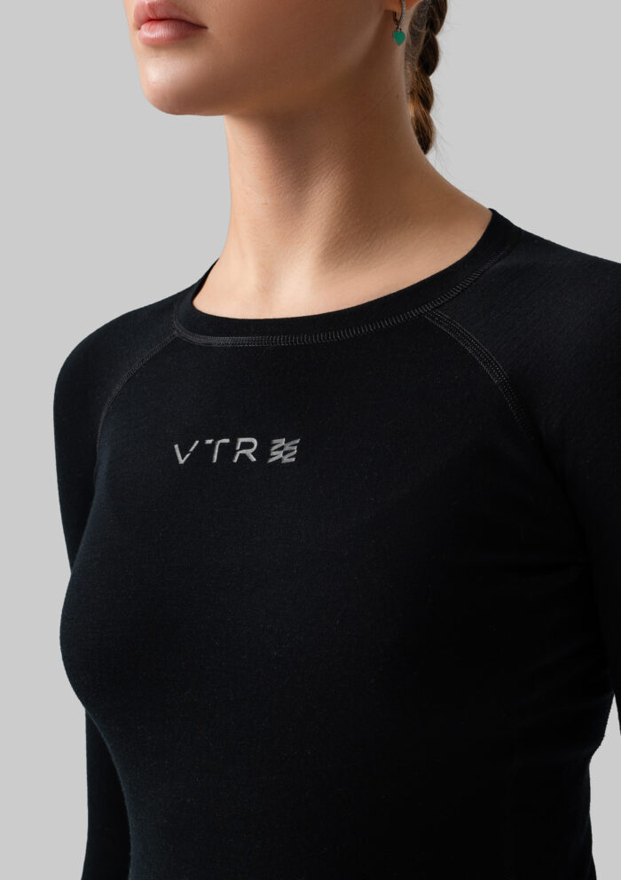 Женское термобелье мерино верх Black