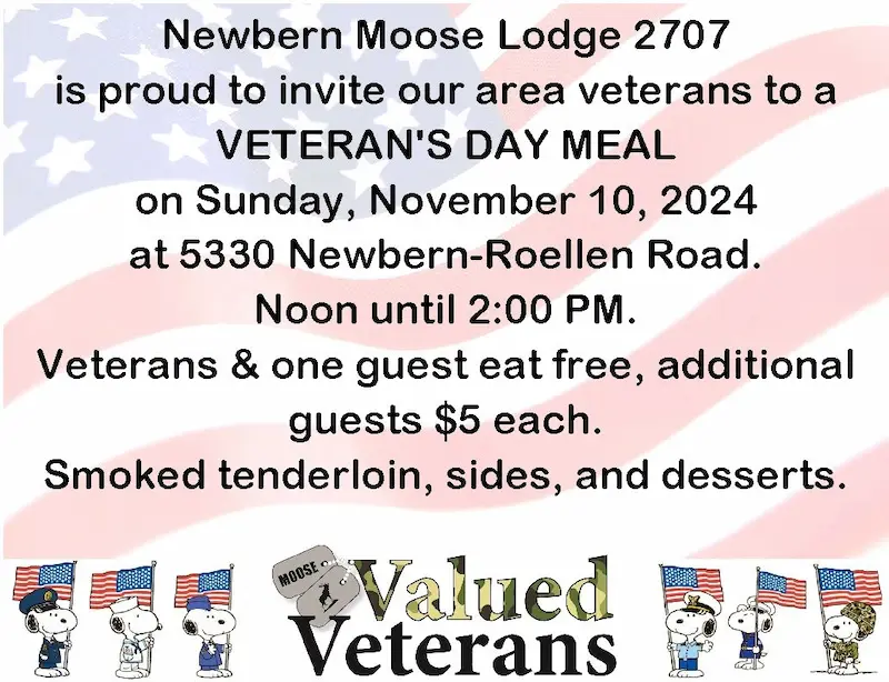 veterans day meal by Newbern Moose Lodge 2707